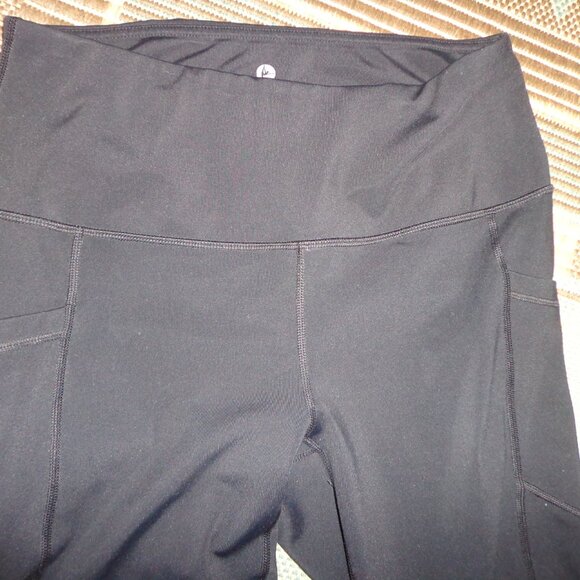 90° DEGREE BY REFLEX Leggings L Black Side Pockets Stretchy Surge Stitching - Picture 8 of 15